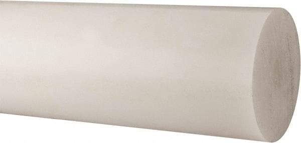 Made in USA - 2' Long, 7" Diam, Polypropylene Plastic Rod - Natural (Color) - A1 Tooling