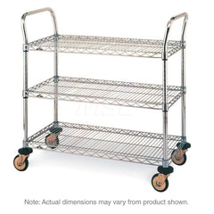 Metro - Carts; Type: Utility ; Load Capacity (Lb.): 375.000 ; Number of Shelves: 3 ; Width (Inch): 18 ; Length (Inch): 24 ; Height (Inch): 38 - Exact Industrial Supply