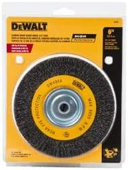 DeWALT - 6" OD, 3/8" Arbor Hole, Crimped Steel Wheel Brush - 3/4" Face Width, 0.014" Filament Diam, 6,000 RPM - A1 Tooling