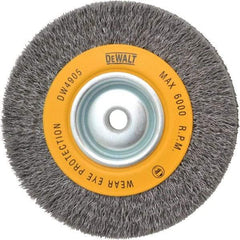 DeWALT - 6" OD, 5/8" Arbor Hole, Crimped Steel Wheel Brush - 1" Face Width, 0.014" Filament Diam, 6,000 RPM - A1 Tooling