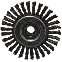 DeWALT - 4" OD, 5/8-11 Arbor Hole, Knotted Steel Wheel Brush - 0.02" Filament Diam, 20,000 RPM - A1 Tooling