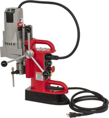 Milwaukee Tool - 3/4" Chuck, 9" Travel, Portable Electromagnetic Drill Press - 350 RPM, 12.5 Amps, 120 Volts, 9' Cord Length - A1 Tooling