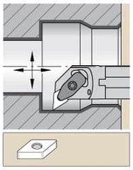 Kennametal - 1.705" Min Bore Diam, 14" OAL, 1-1/4" Shank Diam, A-DDUN-KC Indexable Boring Bar - DN.. Insert, Clamp Holding Method - A1 Tooling