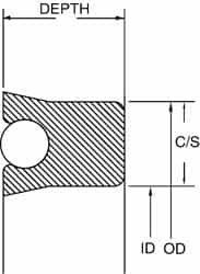 Parker - 3-1/2" ID x 4" OD, 1/4" Thick, Polypak Seal - -20 to 250°F, 3/8 Pipe Thread, - A1 Tooling