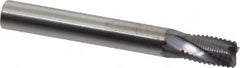 Niagara Cutter - 1/4" Diam, Fine Pitch, 3/8" LOC, 4 Flute Solid Carbide Corner Chamfer Roughing End Mill - AlTiN Finish, 2" OAL, 1/4" Shank Diam, Single End, Centercutting, 20° Helix - A1 Tooling