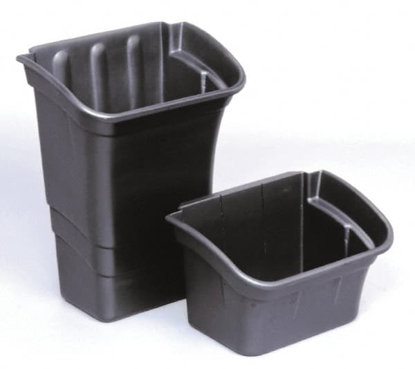 Rubbermaid - 4 Gal Black Rectangle Recycling Container - Polyethylene, 10-1/2" High x 12-1/8" Long x 17" Wide - A1 Tooling