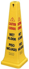 Rubbermaid - Caution - Wet Floor, 12-1/4" Wide x 36" High, Plastic Floor Sign - Cone, Black on Yellow, For Accident Prevention - A1 Tooling