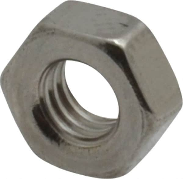 Value Collection - M4x0.70 Metric Coarse Stainless Steel Right Hand Hex Nut - 7mm Across Flats, 3.2mm High, Uncoated - A1 Tooling