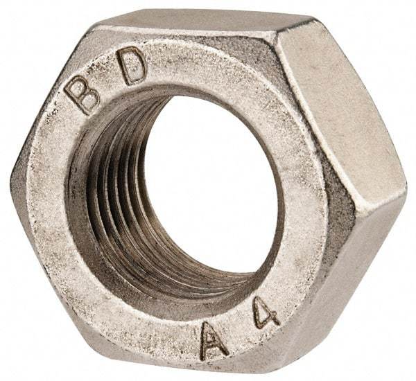 Value Collection - M33x3.50 Metric Coarse Stainless Steel Right Hand Hex Nut - 50mm Across Flats, 26mm High, Uncoated - A1 Tooling