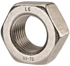 Value Collection - M42x4.50 Metric Coarse Stainless Steel Right Hand Hex Nut - 65mm Across Flats, 34mm High, Uncoated - A1 Tooling