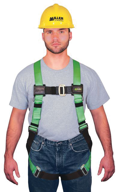 Miller HP Series Non-Stretch Harness w/Friction Buckle Shoulder Straps; Mating Buckle Leg Straps & Mating Buckle Chest Strap - A1 Tooling