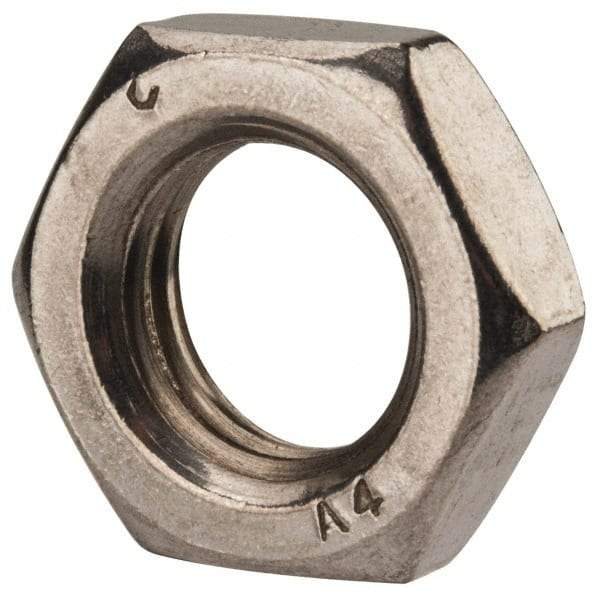 Value Collection - M16x2.00 Metric Coarse Stainless Steel Right Hand Hex Jam Nut - 24mm Across Flats, 8mm High, Uncoated - A1 Tooling