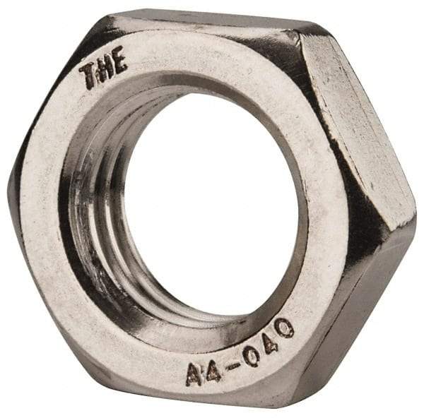 Value Collection - M20x2.50 Metric Coarse Stainless Steel Right Hand Hex Jam Nut - 30mm Across Flats, 10mm High, Uncoated - A1 Tooling