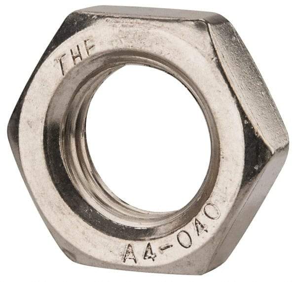 Value Collection - M24x3.00 Metric Coarse Stainless Steel Right Hand Hex Jam Nut - 36mm Across Flats, 12mm High, Uncoated - A1 Tooling