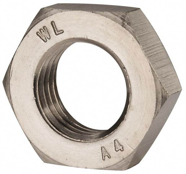 Value Collection - M27x3.00 Metric Coarse Stainless Steel Right Hand Hex Jam Nut - 41mm Across Flats, 13.5mm High, Uncoated - A1 Tooling