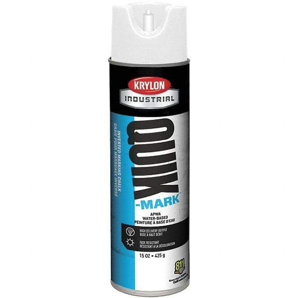 Krylon - 20 fl oz White Marking Paint - 600' Coverage at 1" Wide, Water-Based Formula - A1 Tooling