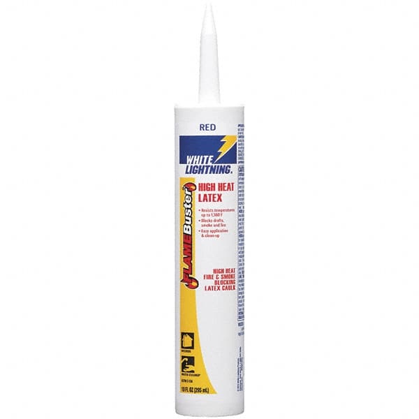 White Lightning - 10 oz Cartridge Red Acrylic & Latex Caulk - 1380°F Max Operating Temp - A1 Tooling