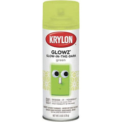 Krylon - Glow Green, Semi Gloss, Glow-in-the-Dark Spray Paint - 10 to 15 Sq Ft per Can, 16 oz Container, Use on Ceramics, Fabric, Glass, Glow-in-the-Dark Paint, Metal, Paper, Papier Mache, Plaster, Wicker, Wood - A1 Tooling