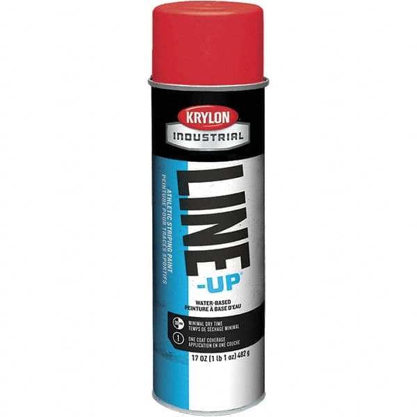 Krylon - 20 fl oz Red Striping Paint - 602' Coverage at 2" Wide, Water-Based Formula - A1 Tooling