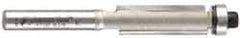 Amana Tool - 3/8" Cut Diam, 1" Length of Cut, 2 Flute Flush Trim Edge Profile Router Bit - Carbide-Tipped, 1/4" Shank Diam, 2-5/8" OAL, Uncoated - A1 Tooling