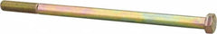 Made in USA - 3/8-24 UNF, 7" Length Under Head Hex Head Cap Screw - Partially Threaded, Grade 8 Alloy Steel, Zinc Yellow Dichromate Finish, 9/16" Hex - A1 Tooling