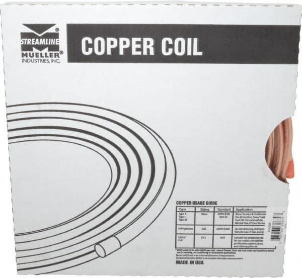 Mueller Industries - 20' Long, 3/8" OD, Grade Alloy 122 Copper Seamless Tube - 0.032" Wall Thickness - A1 Tooling