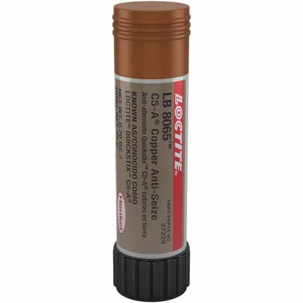 Loctite - 20 Gram Stick High Temperature Anti-Seize Lubricant - Copper, -20 to 1,800°F, Copper Colored, Water Resistant - A1 Tooling