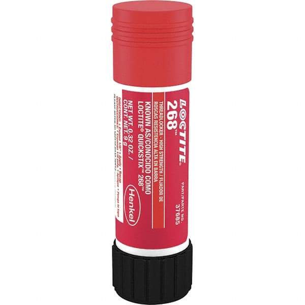 Loctite - 9 g Stick, Red, High Strength Semisolid Threadlocker - Series 268, 72 hr Full Cure Time, Hand Tool, Heat Removal - A1 Tooling