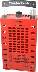 Master Lock - 3-1/2" Deep x 6-3/8" Wide x 12-3/4" High, Portable & Wall Mount Group Lockout Box - Red, 14 Padlocks - A1 Tooling