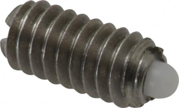 Gibraltar - 1/4-20, 17/32" Thread Length, 0.078" Plunger Projection, Stainless Steel Threaded Spring Plunger - 0.119" Max Plunger Diam, 0.531" Plunger Length, 3 Lb Init End Force, 10.5 Lb Final End Force - A1 Tooling