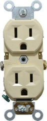 Leviton - 125 VAC, 15 Amp, 5-15R NEMA Configuration, Ivory, Specification Grade, Self Grounding Duplex Receptacle - 1 Phase, 2 Poles, 3 Wire, Flush Mount, Tamper Resistant - A1 Tooling