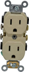 Leviton - 125 VAC, 15 Amp, 5-15R NEMA Configuration, Ivory, Specification Grade, Self Grounding Duplex Receptacle - 1 Phase, 2 Poles, 3 Wire, Flush Mount, Tamper Resistant - A1 Tooling