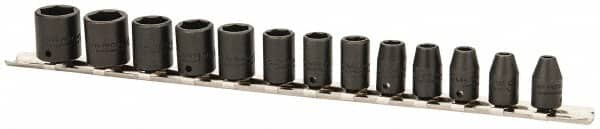 Proto - 13 Piece 1/4" Drive Impact Socket Set - 6 Points, 4mm to 10mm Range, Metric Measurement Standard - A1 Tooling