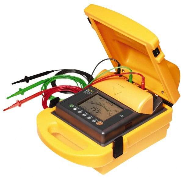 Fluke - Digital LCD Display, 2,000,000 Megohm Electrical Insulation Resistance Tester & Megohmmeter - 5,000 VDC Max Test Voltage, Powered by 12V Lead-Acid Battery - A1 Tooling