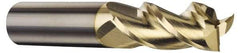 Accupro - 3 Flute Solid Carbide Roughing & Finishing Square End Mill - ZrN Finish, Straight Shank, 37° Helix, Centercutting - A1 Tooling