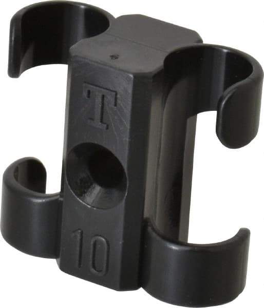 Midwest Control - 3/8 to 1/2 Hose OD, Multitube Holder - Black, 2 Slots, 1.1" OAL, 0.16" Mounting Hole, For Use With Tubes, Wires, Hose & Pipe - A1 Tooling