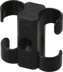 Midwest Control - 1/2 to 5/8 Hose OD, Multitube Holder - Black, 2 Slots, 1.33" OAL, 0.17" Mounting Hole, For Use With Tubes, Wires, Hose & Pipe - A1 Tooling