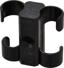 Midwest Control - 5/8 to 3/4 Hose OD, Multitube Holder - Black, 2 Slots, 1.61" OAL, 0.2" Mounting Hole, For Use With Tubes, Wires, Hose & Pipe - A1 Tooling