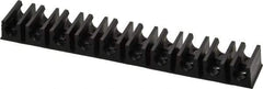 Midwest Control - 1/4 Hose OD, Multitube Holder - Black, 10 Slots, 4" OAL, 1/8" Mounting Hole, For Use With Plastic Tubing, Hose & Wire - A1 Tooling