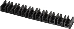 Midwest Control - 5/32 Hose OD, Multitube Holder - Black, 10 Slots, 4" OAL, 1/8" Mounting Hole, For Use With Plastic Tubing, Hose & Wire - A1 Tooling