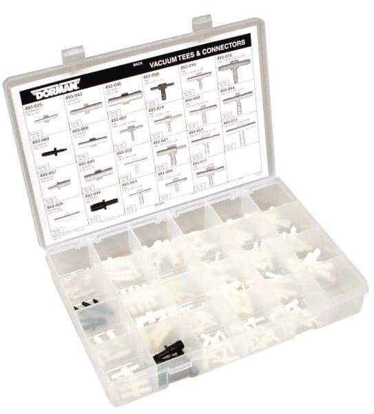 Dorman - 115 Piece, 1/8 to 5/16" Vacuum Tees & Connectors - Plastic - A1 Tooling