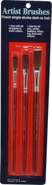 Wooster Brush - Ox Hair Artist's Paint Brush Set - 1/4, 3/8, 1/2" Wide, Plastic Handle - A1 Tooling