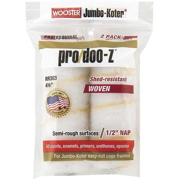 Wooster Brush - 1/2" Nap, 4-1/2" Wide Paint General Purpose Roller Cover - Smooth Texture, Fabric - A1 Tooling