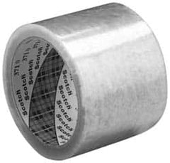 3M - 2" x 55 Yd Clear Rubber Adhesive Sealing Tape - Polypropylene Film Backing, 1.9 mil Thick - A1 Tooling