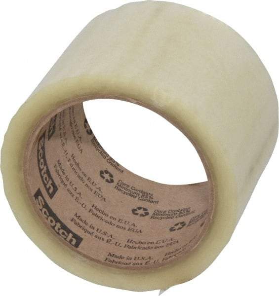 3M - 3" x 55 Yd Clear Rubber Adhesive Sealing Tape - Polypropylene Film Backing, 1.9 mil Thick, 44 Lb Tensile Strength, Series 371 - A1 Tooling