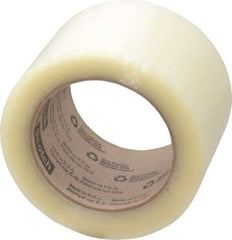 3M - 3" x 110 Yd Clear Rubber Adhesive Sealing Tape - Polypropylene Film Backing, 1.9 mil Thick, 44 Lb Tensile Strength, Series 371 - A1 Tooling