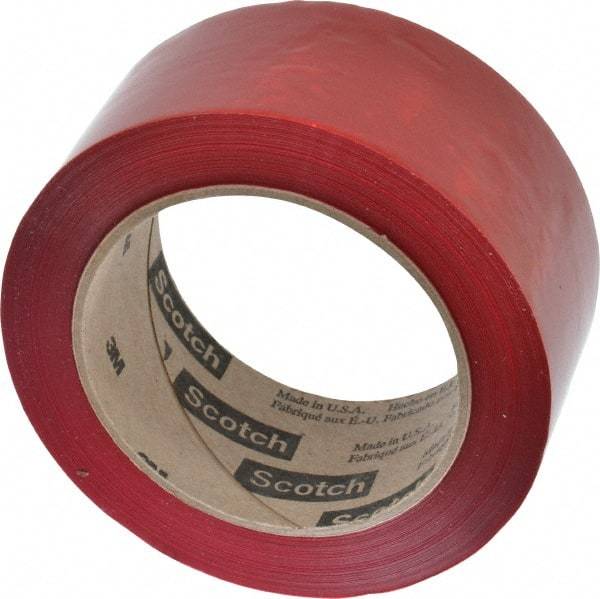 3M - 2" x 110 Yd Red Rubber Adhesive Sealing Tape - Polypropylene Film Backing, 1.9 mil Thick, 44 Lb Tensile Strength, Series 371 - A1 Tooling