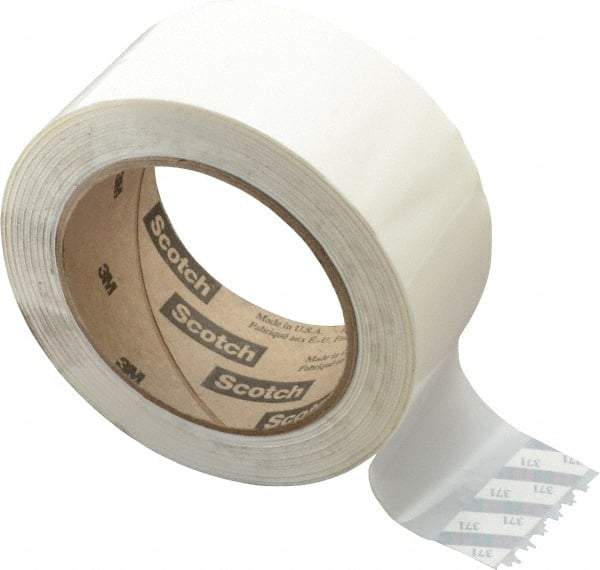 3M - 2" x 110 Yd White Rubber Adhesive Sealing Tape - Polypropylene Film Backing, 1.9 mil Thick, 44 Lb Tensile Strength, Series 371 - A1 Tooling