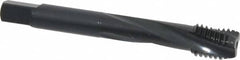 OSG - M12x1.75 Metric Coarse 3 Flute 6H Modified Bottoming Spiral Flute Tap - Powdered Metal, Oxide Finish, 3-3/8" OAL, Right Hand Flute, Right Hand Thread, D6, Series EXOTAP - A1 Tooling