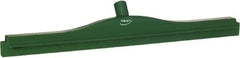 Vikan - 24" Rubber Blade Floor Squeegee - Double Edge, Green, Plastic Holder - A1 Tooling